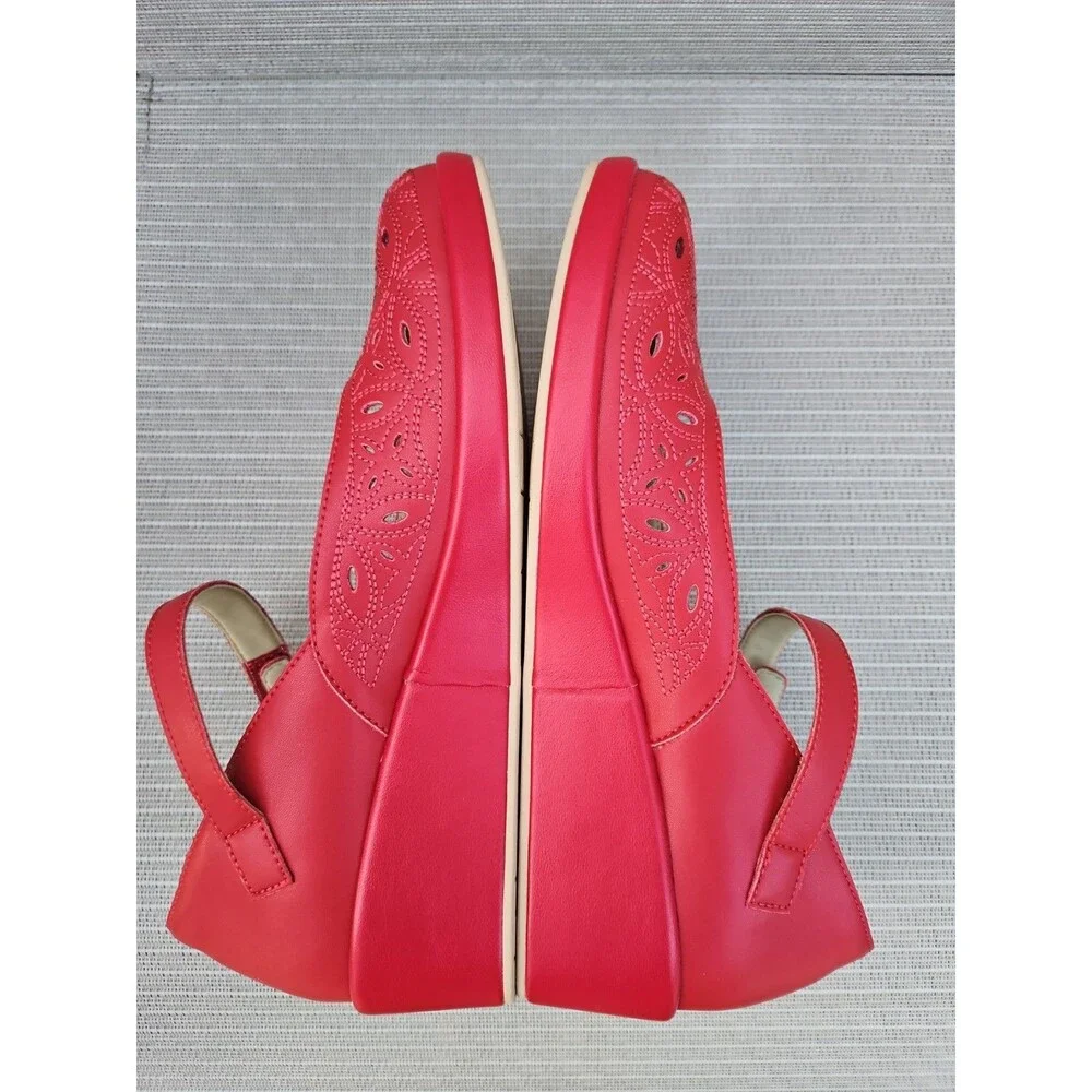 Alegria Hayes Ruby Breeze Mary Jane Leather Wedge Shoes Sz 41  US 10.5-11 NEW